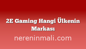 2E Gaming Hangi Ülkenin Markası