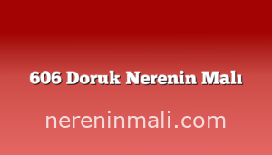 606 Doruk Nerenin Malı