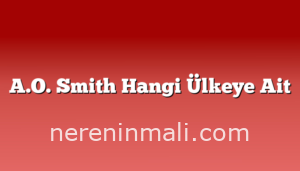 A.O. Smith Hangi Ülkeye Ait