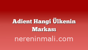 Adient Hangi Ülkenin Markası