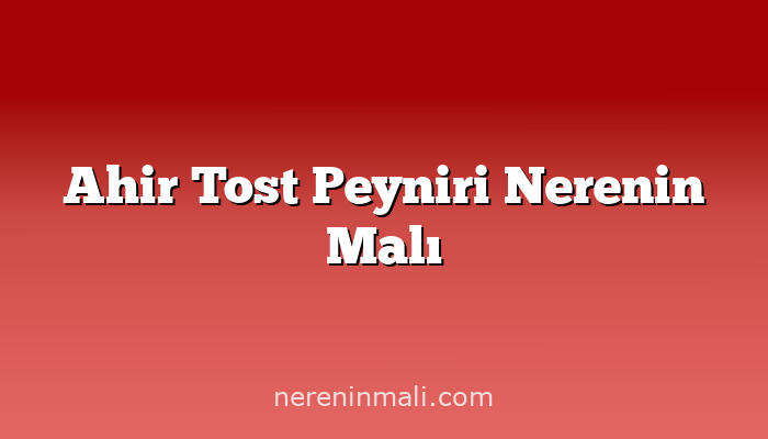 Ahir Tost Peyniri Nerenin Malı