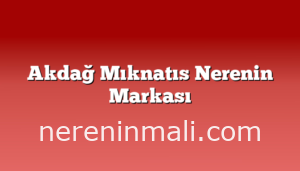 Akdağ Mıknatıs Nerenin Markası