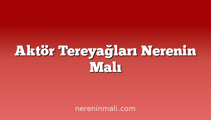 Aktör Tereyağları Nerenin Malı