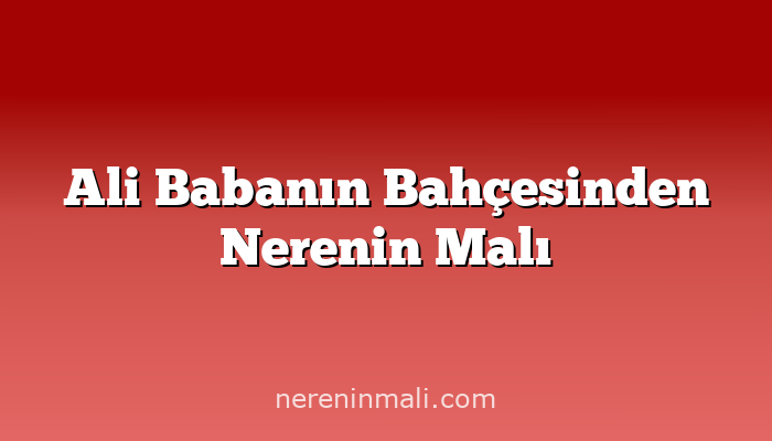 Ali Babanın Bahçesinden Nerenin Malı