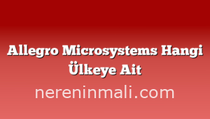 Allegro Microsystems Hangi Ülkeye Ait