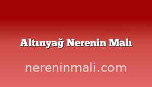 Altınyağ Nerenin Malı