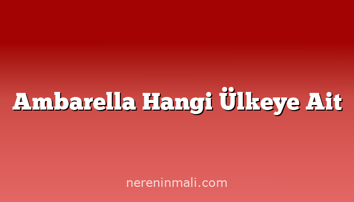 Ambarella Hangi Ülkeye Ait