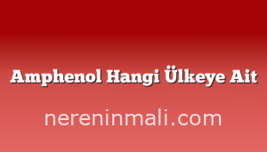 Amphenol Hangi Ülkeye Ait