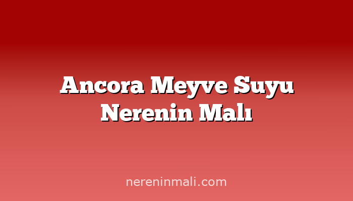 Ancora Meyve Suyu Nerenin Malı