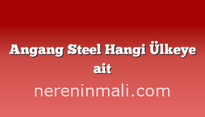 Angang Steel Hangi Ülkeye ait