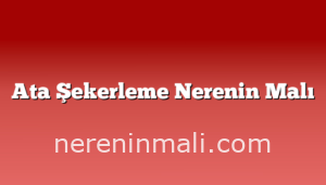 Ata Şekerleme Nerenin Malı