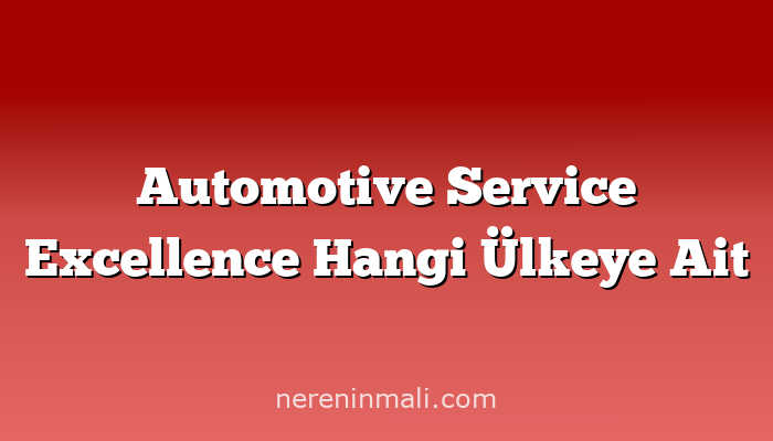 Automotive Service Excellence Hangi Ülkeye Ait