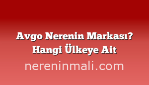 Avgo Nerenin Markası? Hangi Ülkeye Ait