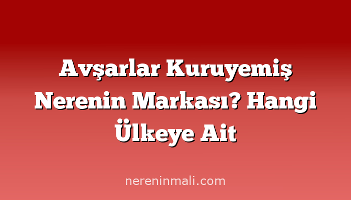 Avşarlar Kuruyemiş Nerenin Markası? Hangi Ülkeye Ait