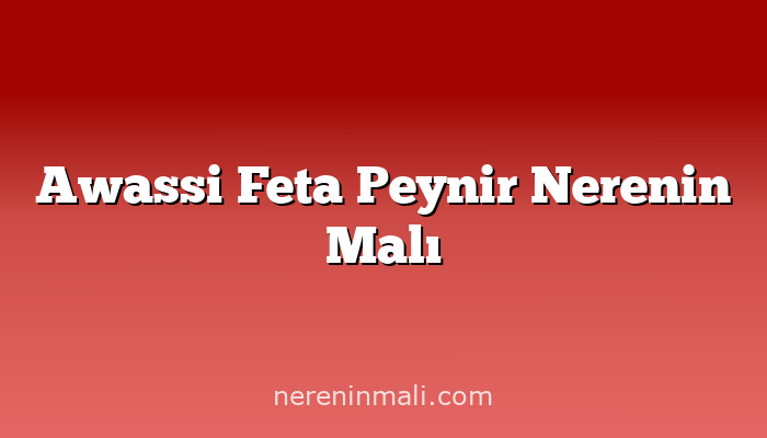 Awassi Feta Peynir Nerenin Malı