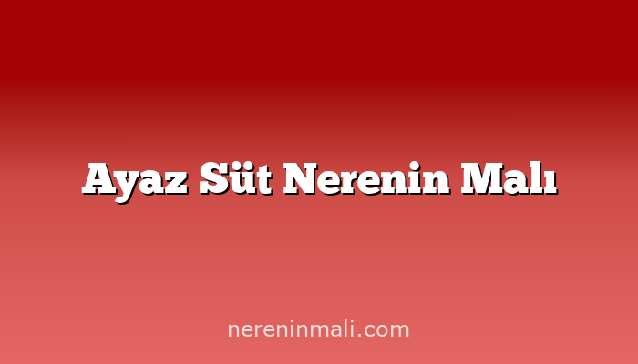 Ayaz Süt Nerenin Malı