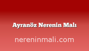 Ayranöz Nerenin Malı