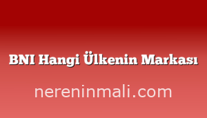 BNI Hangi Ülkenin Markası