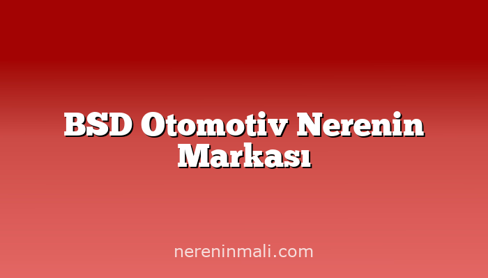 BSD Otomotiv Nerenin Markası