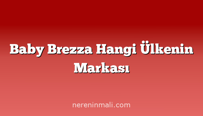 Baby Brezza Hangi Ülkenin Markası