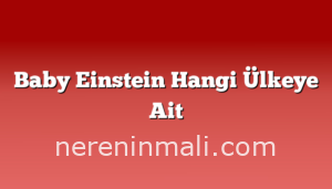 Baby Einstein Hangi Ülkeye Ait