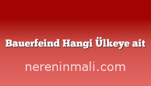 Bauerfeind Hangi Ülkeye ait