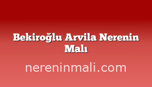 Bekiroğlu Arvila Nerenin Malı