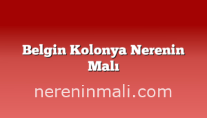 Belgin Kolonya Nerenin Malı