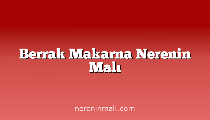 Berrak Makarna Nerenin Malı