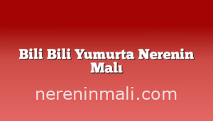 Bili Bili Yumurta Nerenin Malı