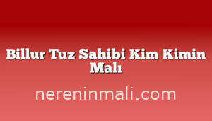 Billur Tuz Sahibi Kim Kimin Malı