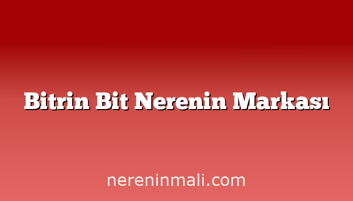 Bitrin Bit Nerenin Markası