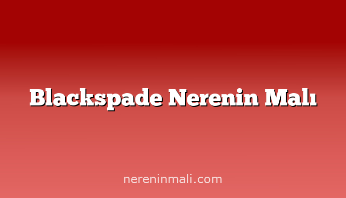 Blackspade Nerenin Malı