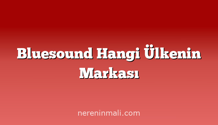 Bluesound Hangi Ülkenin Markası