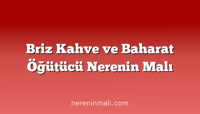 Briz Kahve ve Baharat Öğütücü Nerenin Malı