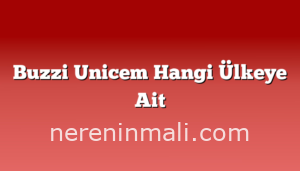 Buzzi Unicem Hangi Ülkeye Ait