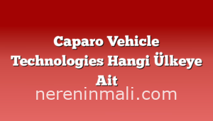 Caparo Vehicle Technologies Hangi Ülkeye Ait