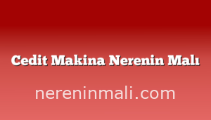 Cedit Makina Nerenin Malı