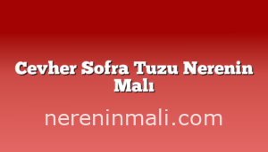 Cevher Sofra Tuzu Nerenin Malı