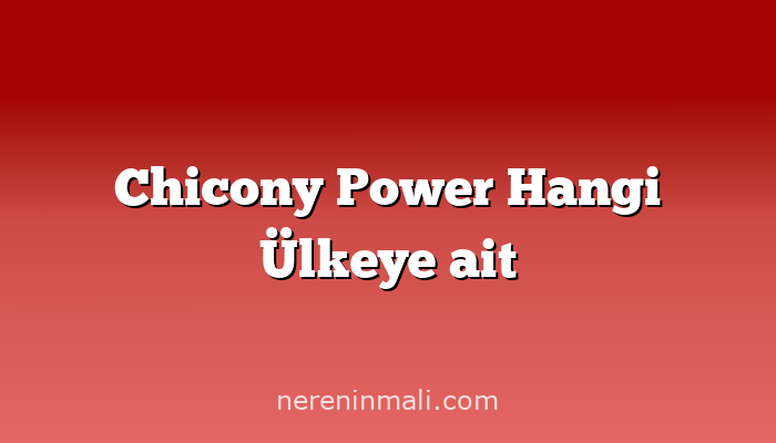 Chicony Power Hangi Ülkeye ait