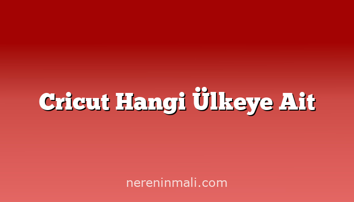 Cricut Hangi Ülkeye Ait