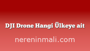 DJI Drone Hangi Ülkeye ait