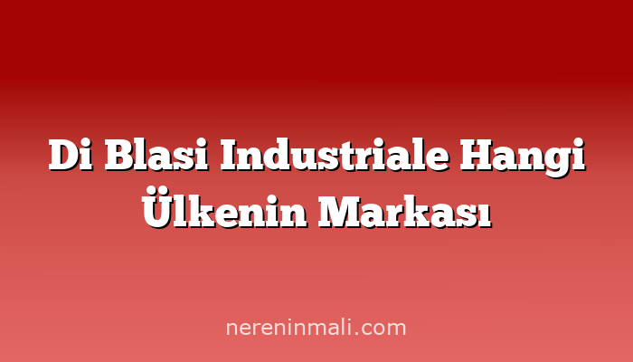 Di Blasi Industriale Hangi Ülkenin Markası