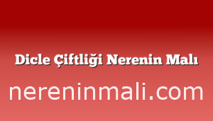 Dicle Çiftliği Nerenin Malı