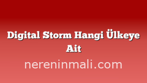 Digital Storm Hangi Ülkeye Ait