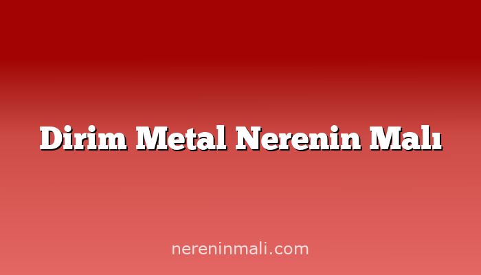 Dirim Metal Nerenin Malı