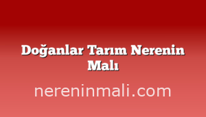 Doğanlar Tarım Nerenin Malı