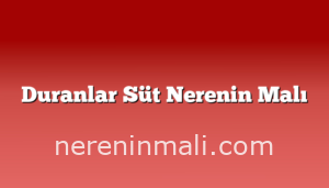 Duranlar Süt Nerenin Malı