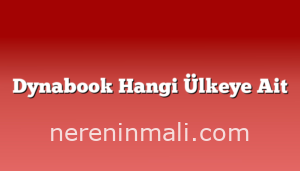 Dynabook Hangi Ülkeye Ait