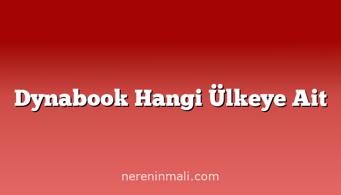 Dynabook Hangi Ülkeye Ait